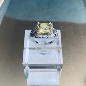 Peridot Halo Cocktail Ring